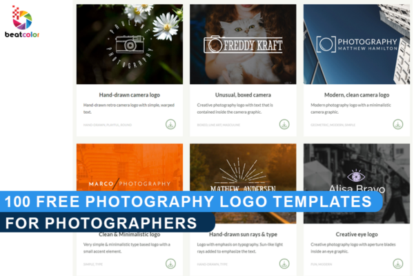 100 Free Photography Logo Templates for photographers