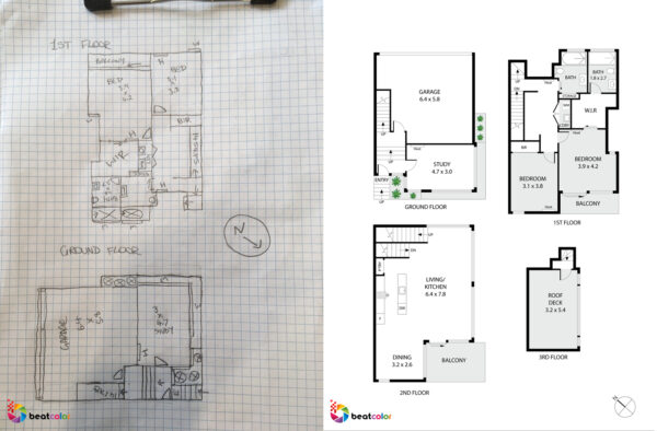 Beatcolor Floor Plan Sketch Conversion Service From Beat Color Floor Plan Sketch Conversion Service